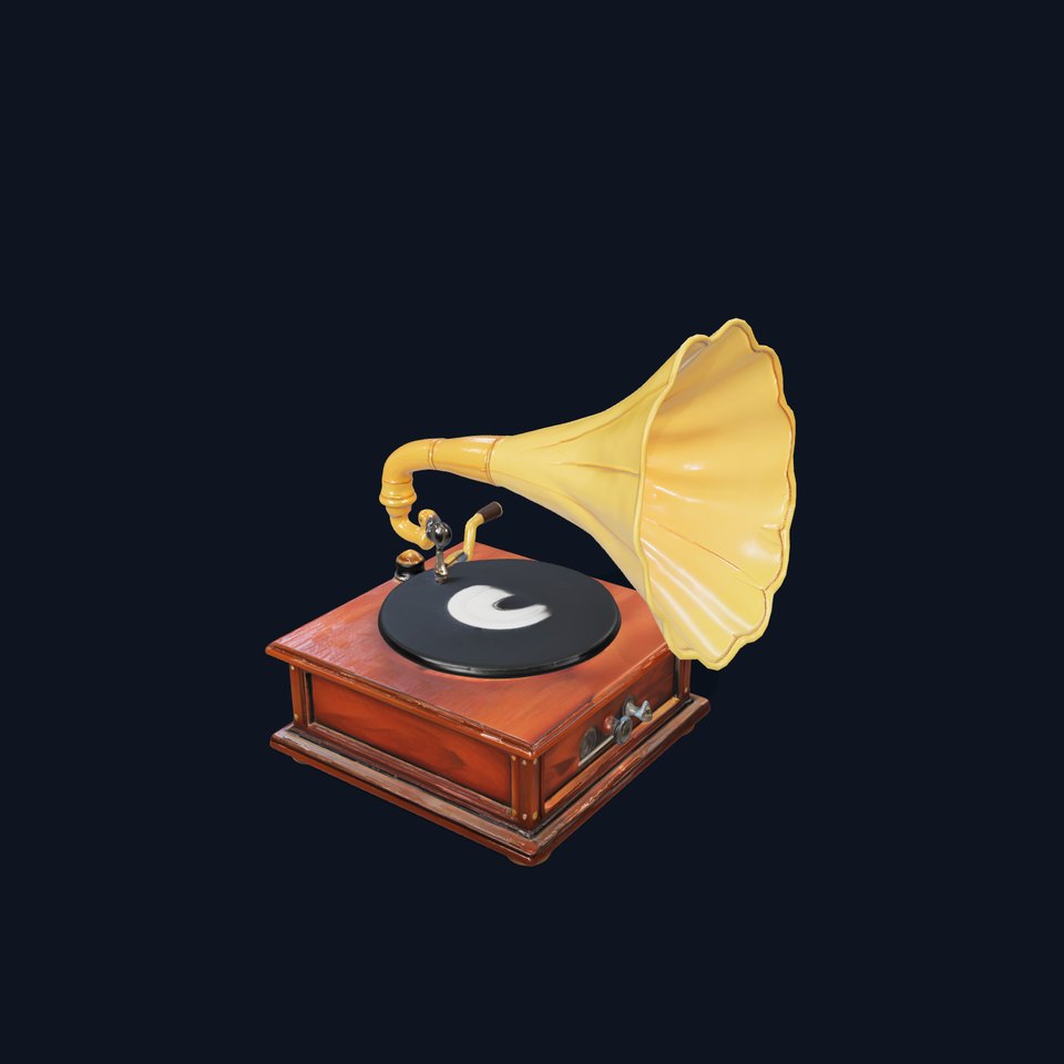 Vintage Gramophone Model Pack with Detailed Textures