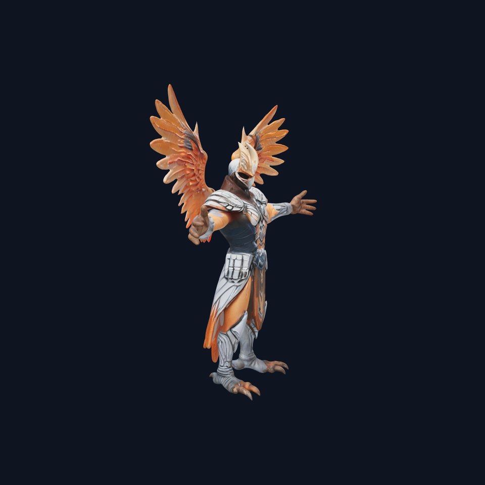 Avian Armored Warrior  Majestic Bird Character Model