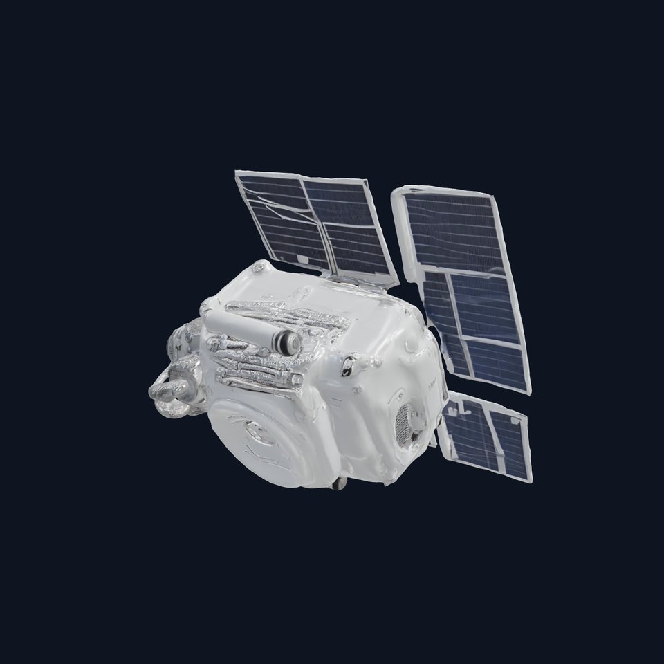 Space Satellite Model Pack with Solar Panels and Engine