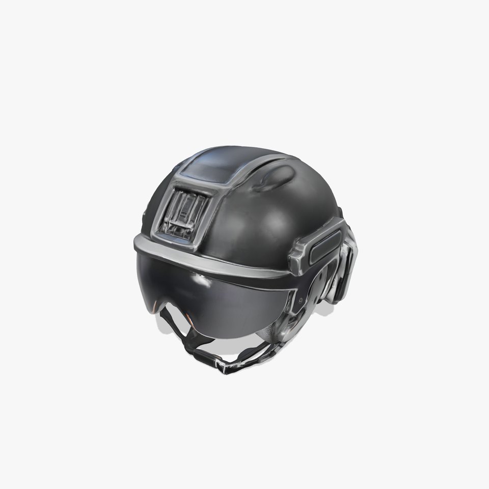 Tactical Helmet with Visor Model Pack