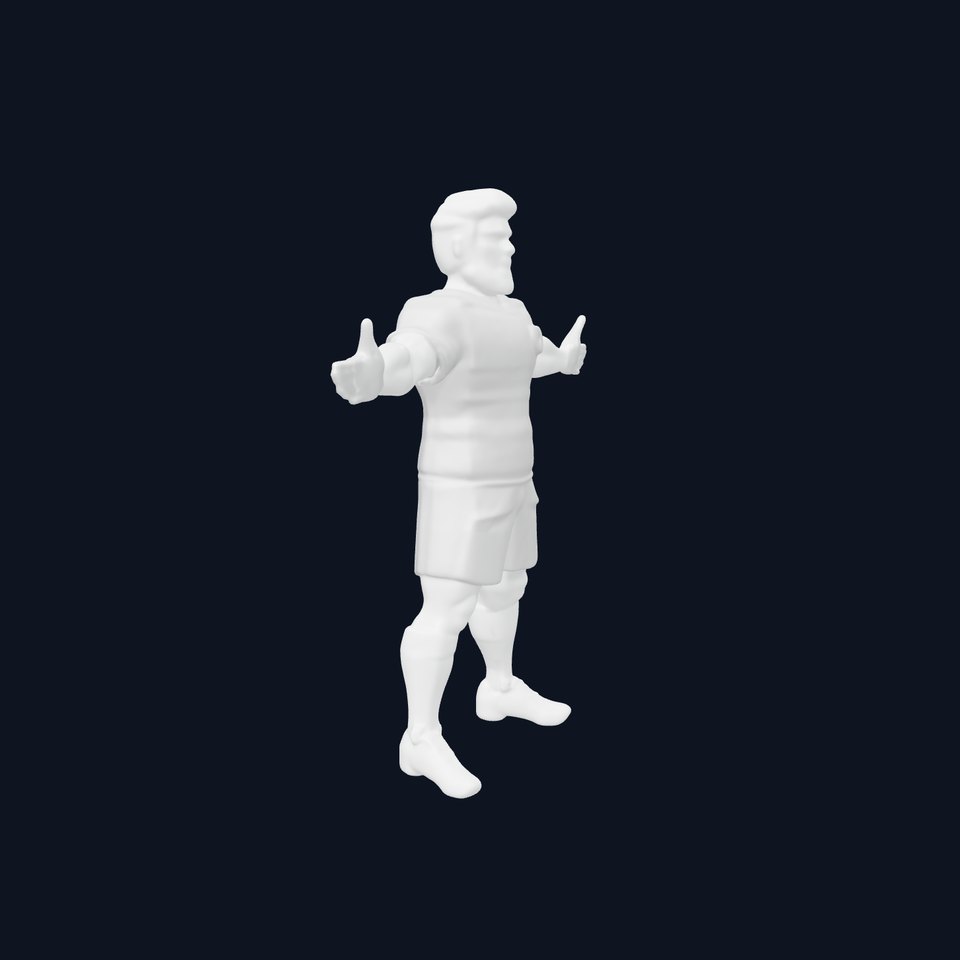 D Sports Character Model  Soccer Player with Red Striped Jersey