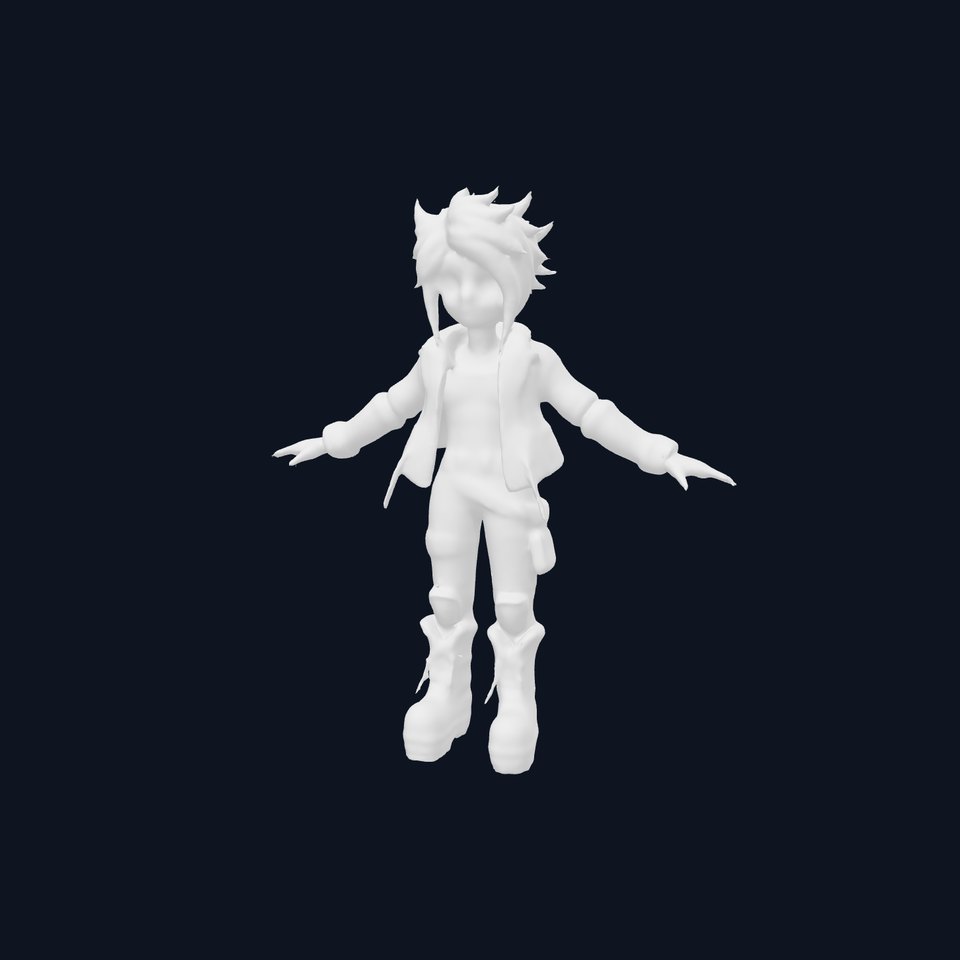 Dynamic Punk Girl D Character Model with Turquoise Hair and Leather Jacket