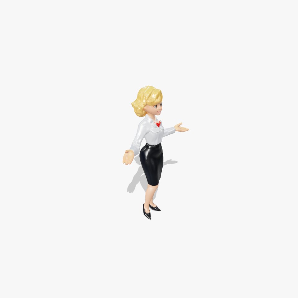 Animated Businesswoman D Model with Professional Attire