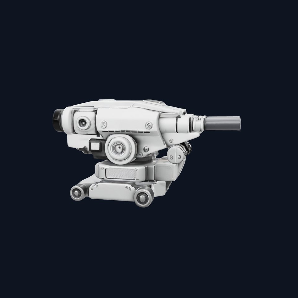 Futuristic Gun Turret Model Pack