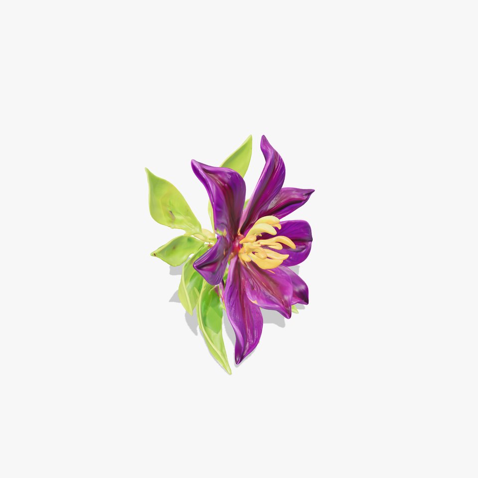 Vibrant Purple Flower D Model Pack