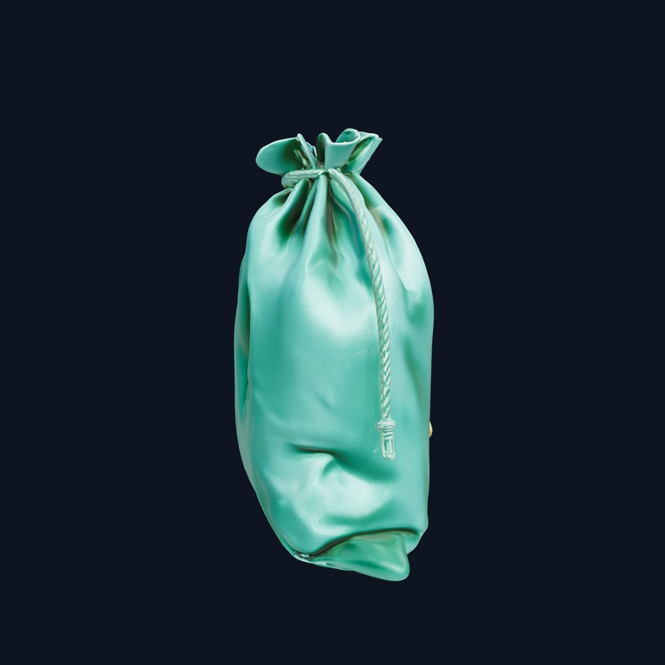 Elegant Green Velvet Drawstring Bag Model Pack