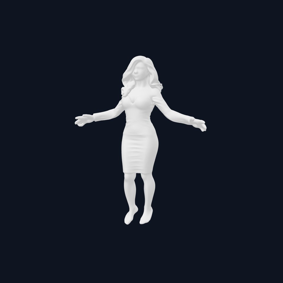 Glamorous D Character in Pink Dress  Realistic Rigged Model for Games and Animation