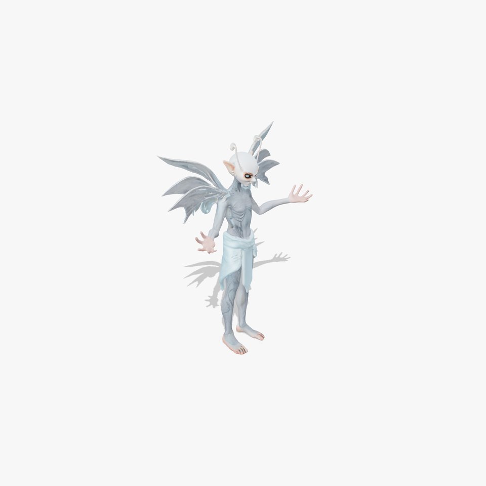 Ethereal Fairy Character with Detailed Wings and Antennae