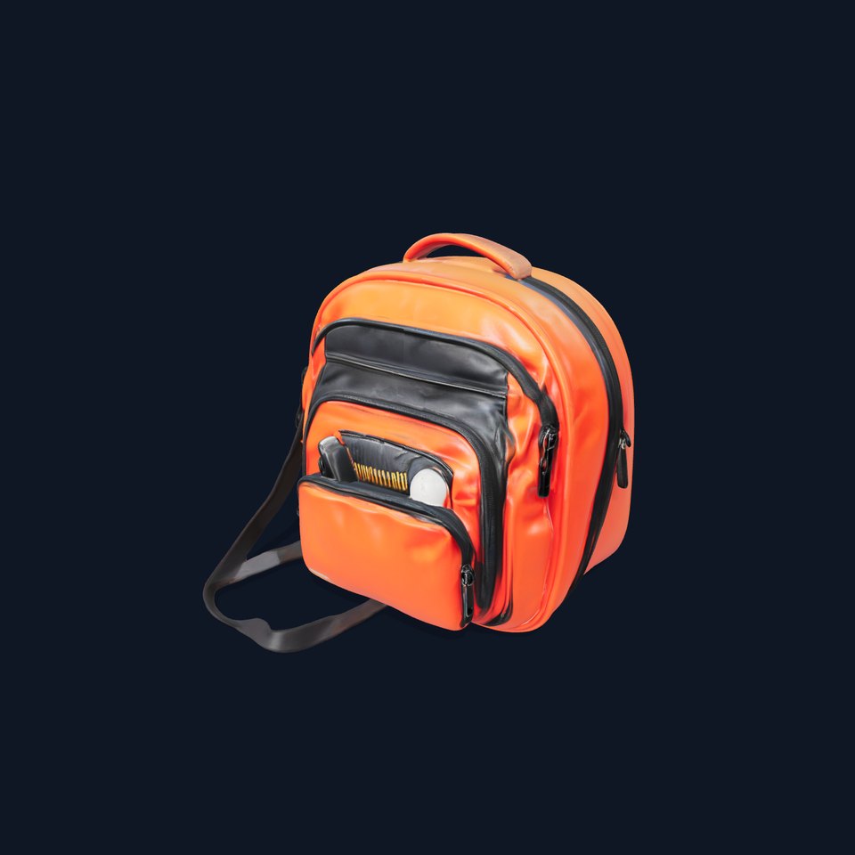 Vibrant Orange Backpack D Model Pack