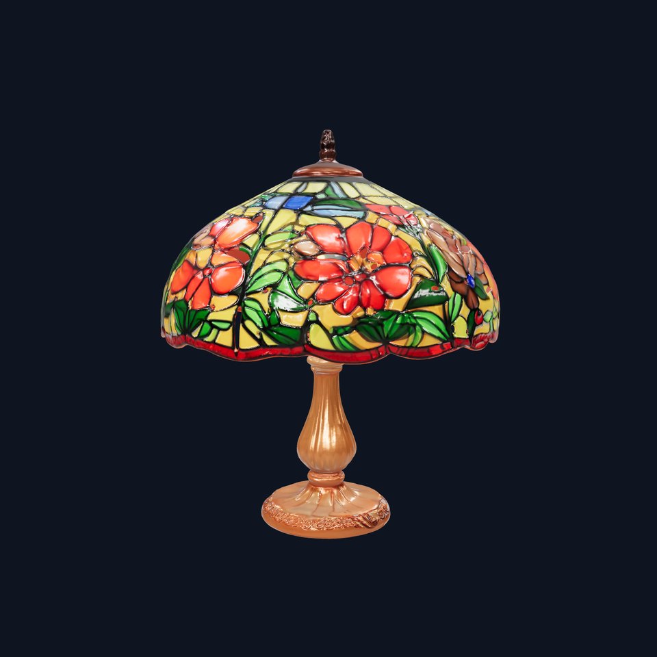 Art Nouveau Stained Glass Lamp Model Pack