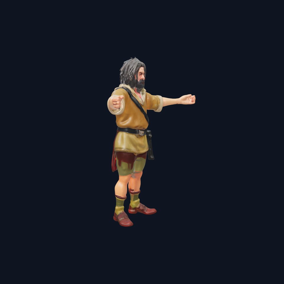 Rugged Medieval Wanderer D Character Model Fully Rigged