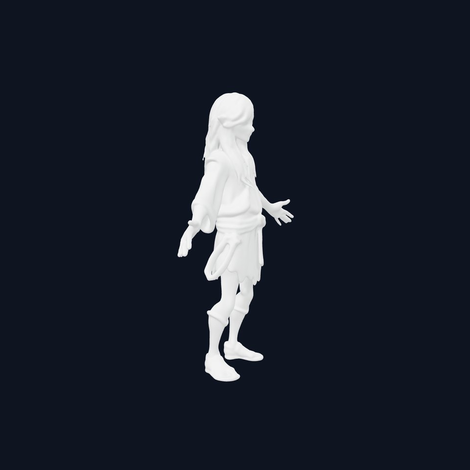 Elven Forest Wanderer D Character Model with Dynamic Animations