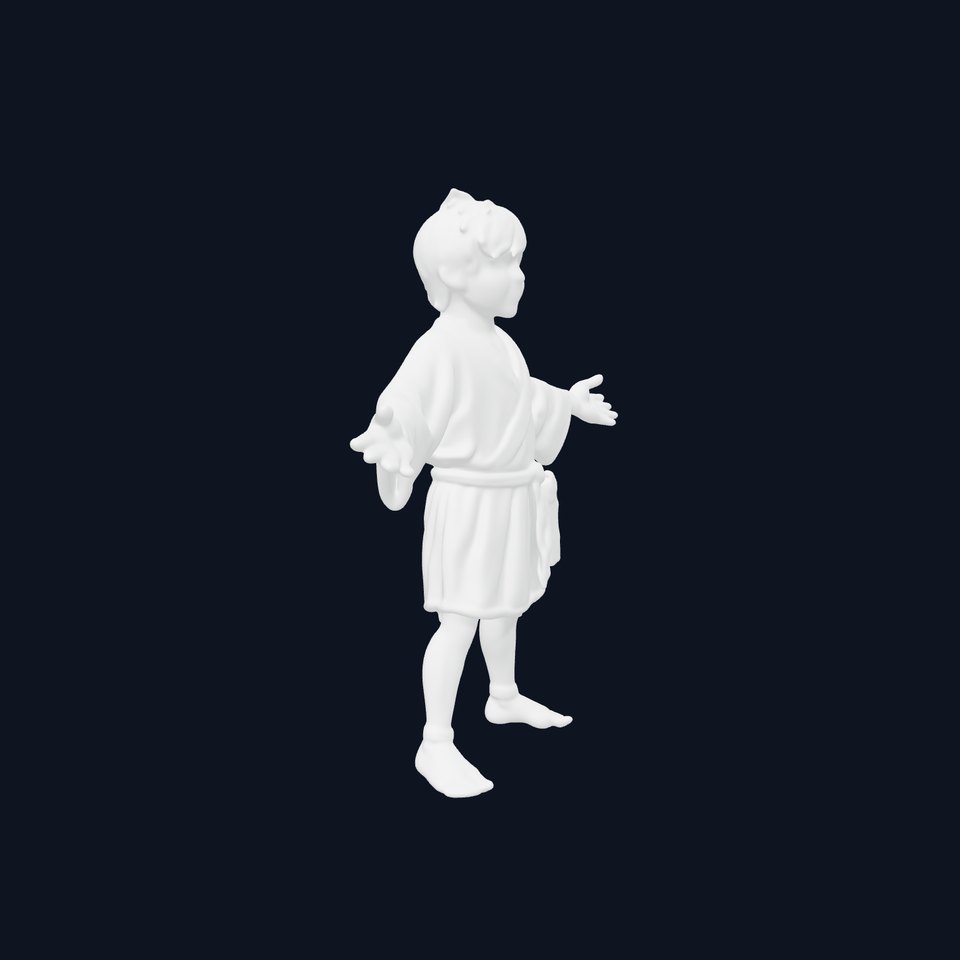 Young Adventurer Boy D Model Low Mid High Poly with PBR Textures