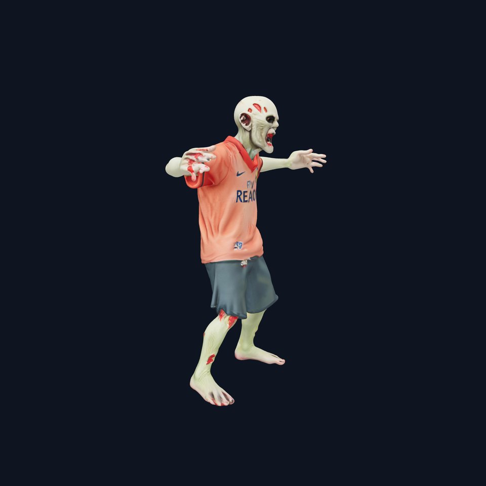 Zombie Athlete D Model  Rigged Sports Undead Character