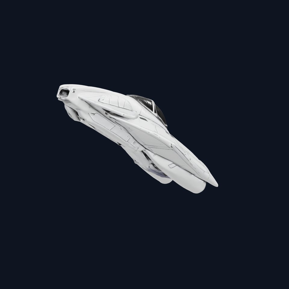 Futuristic Silver Spaceship Model Pack