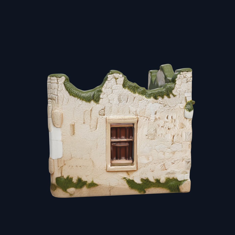 Rustic Stone House with Moss Model Pack