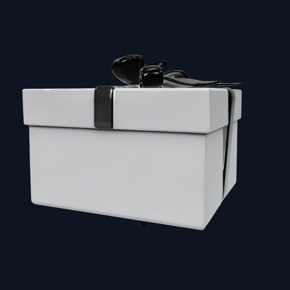Elegant Black Gift Box Model Pack
