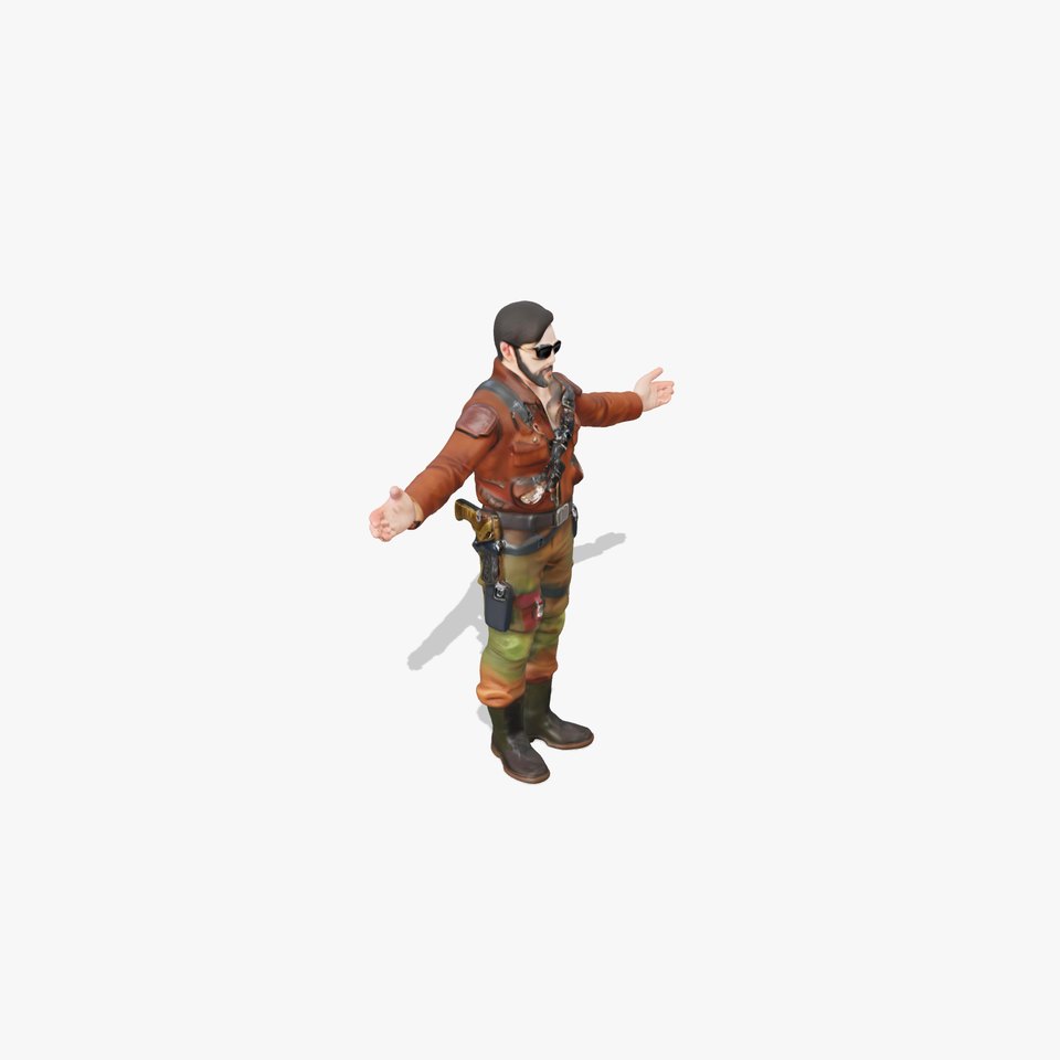 Tactical Soldier Character Model with Sunglasses and Gear