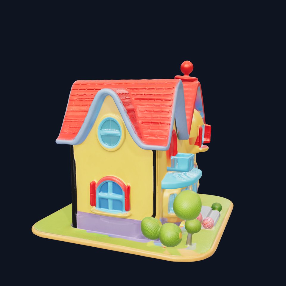 Whimsical Cartoon House D Model Pack