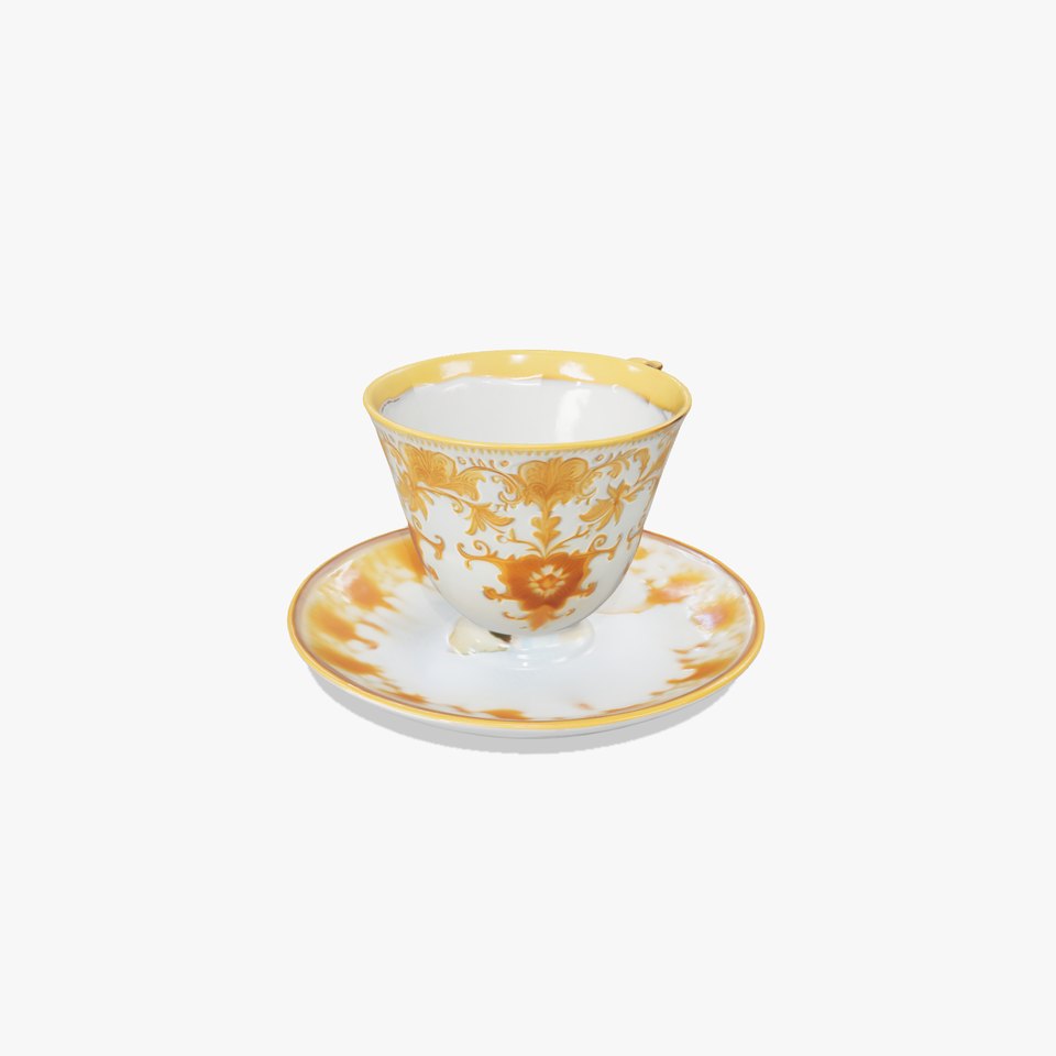 Elegant Porcelain Teacup and Saucer Model Pack
