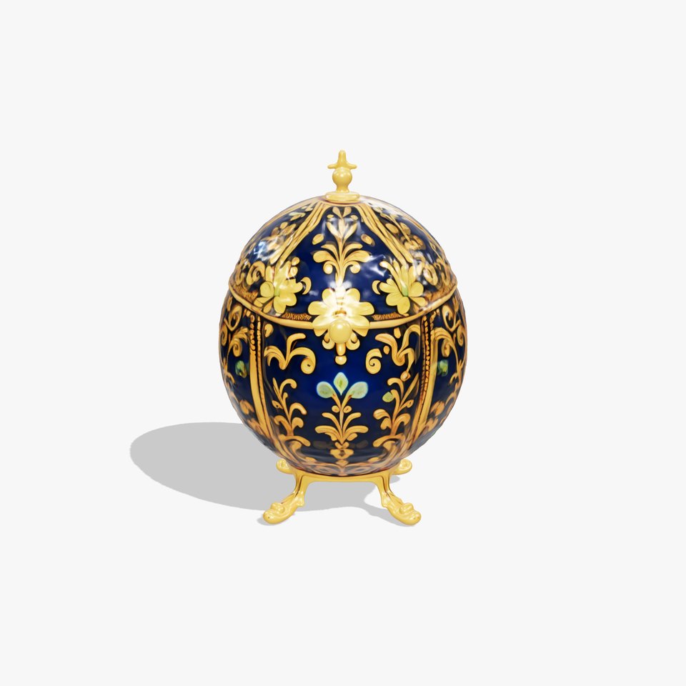 Ornate Faberg Egg Model Pack with Enamel and Gold Detailing