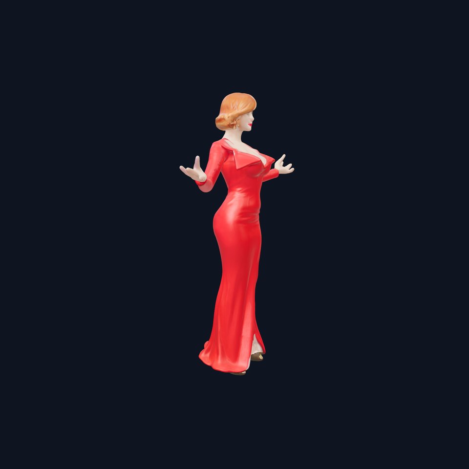 Glamorous Red Dress Character  High Detail D Model