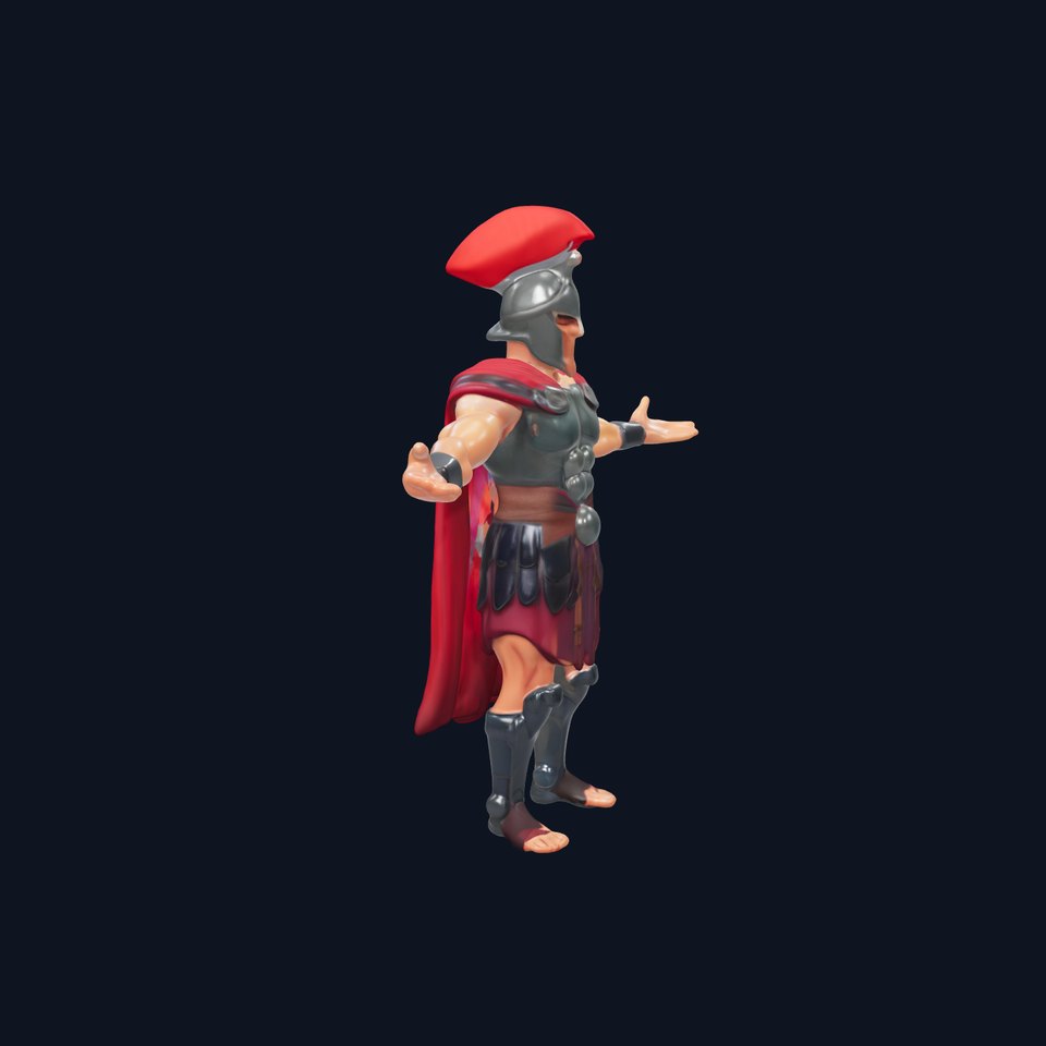 Spartan Warrior D Model  High Definition Armored Gladiator