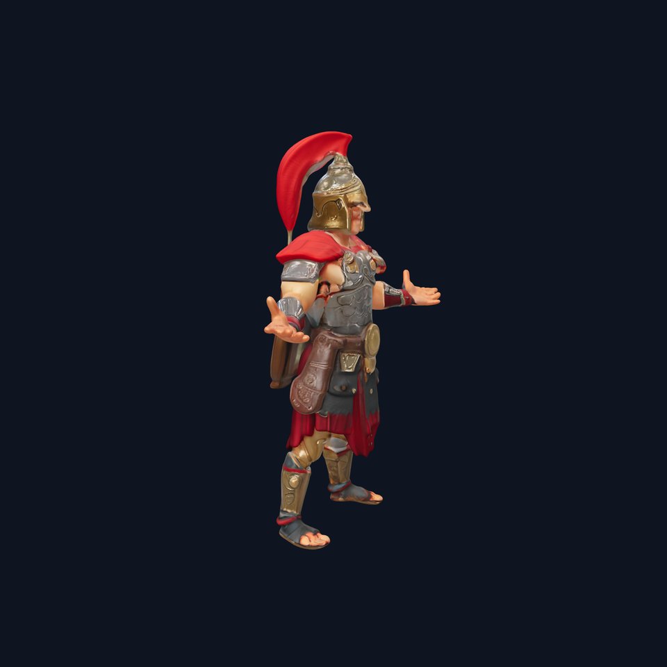 Heroic Roman Soldier D Model with PBR Textures