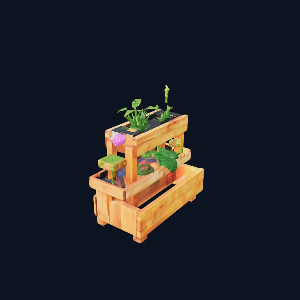 Vertical Wooden Planter Stand Model Pack