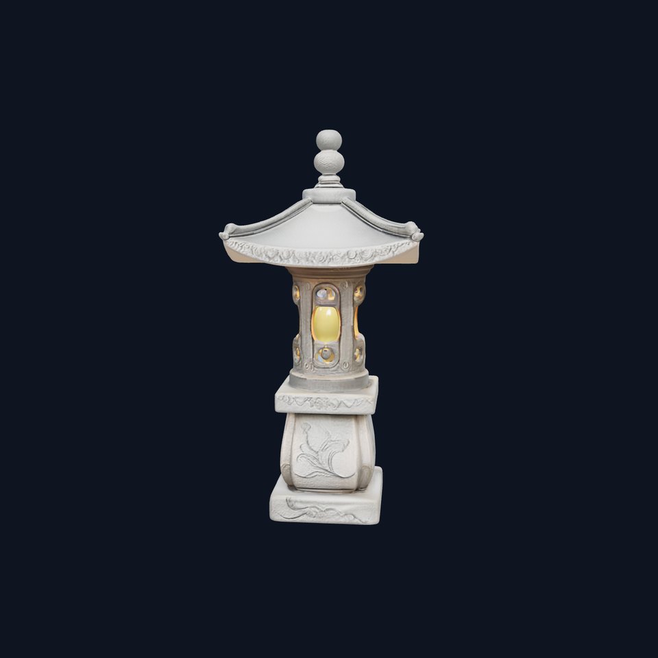 Traditional Japanese Stone Lantern Model Pack