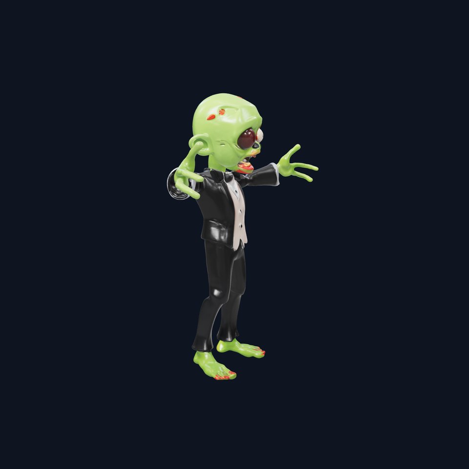 Dapper Undead Zombie Character in Tuxedo D Model