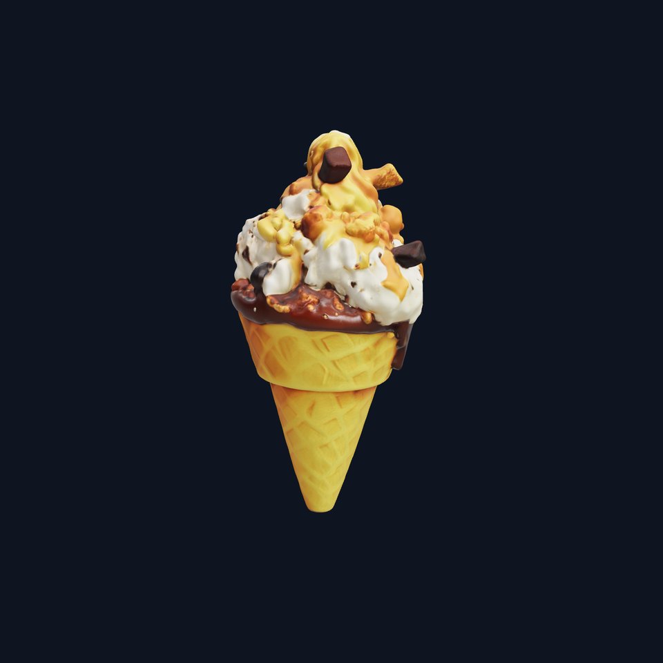 Ice Cream Cone with Toppings D Model Pack