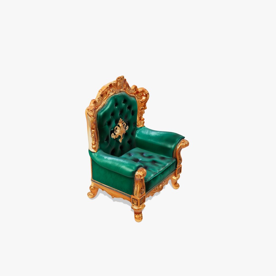 Luxurious Baroque Throne Chair D Model Pack
