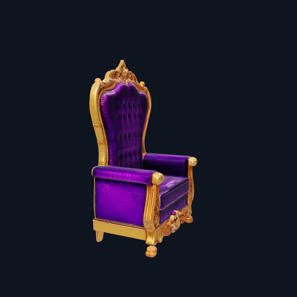 Royal Throne Armchair D Model Pack