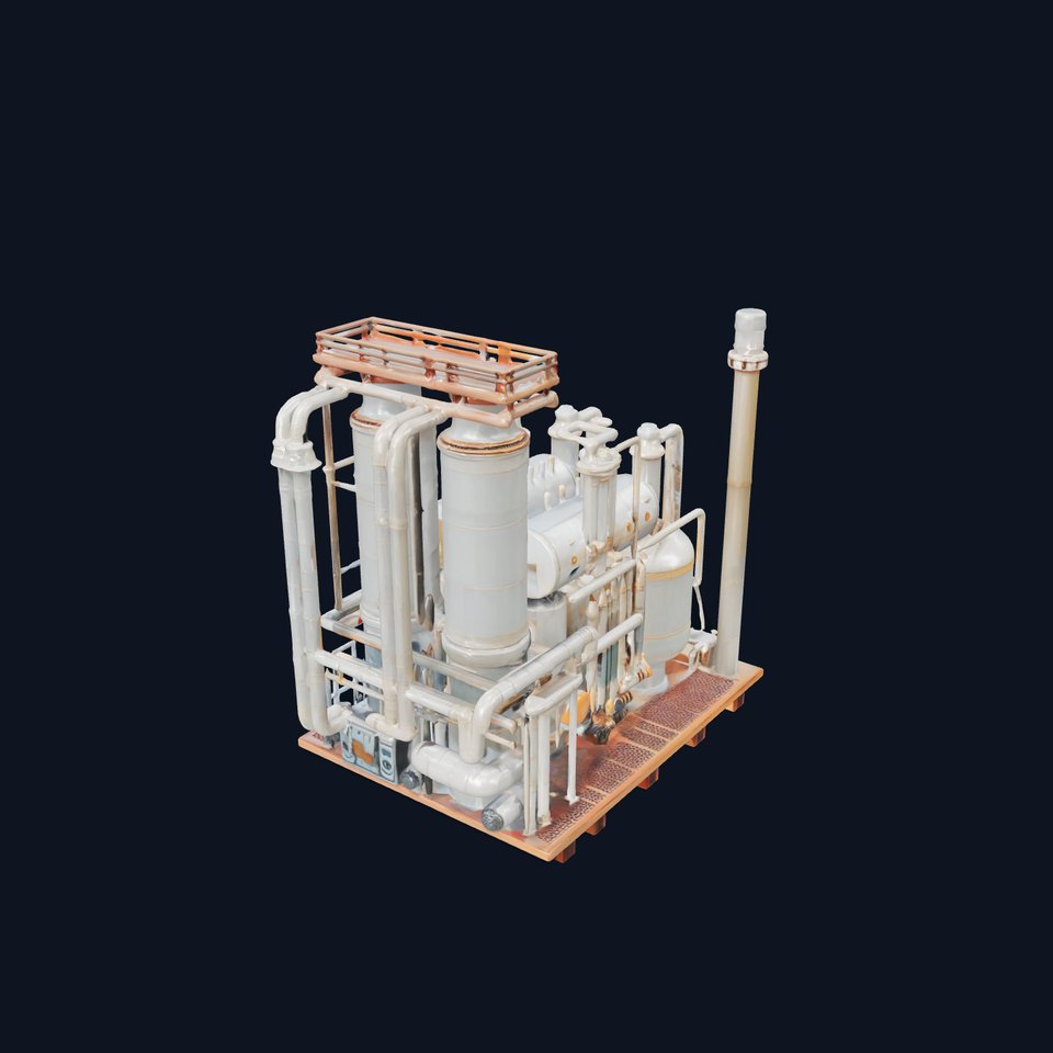 Industrial Factory Piping Structure D Model Pack