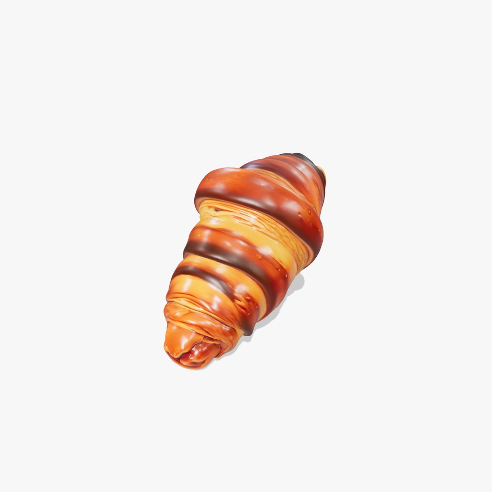 Chocolate Drizzled Croissant D Model Pack for Rendering and Games