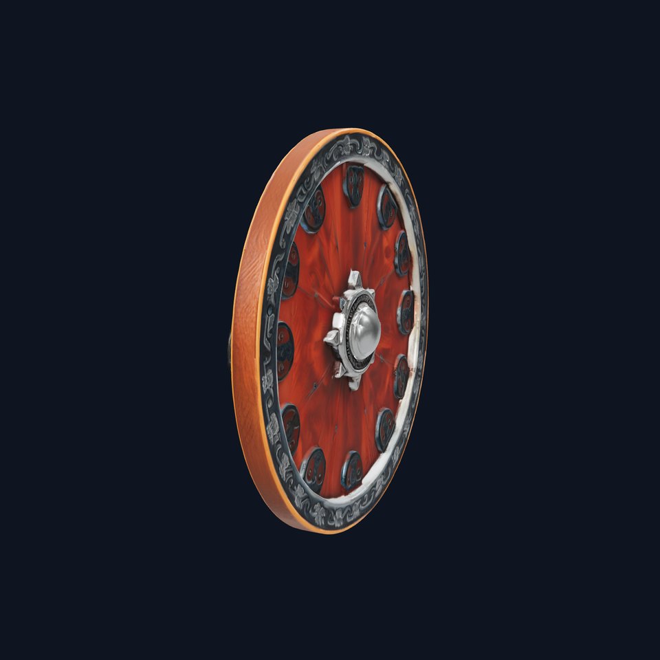 Medieval Wooden Shield Model Pack with Iron Details