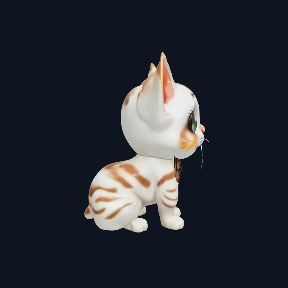 Adorable Kitten with Butterfly Model Pack