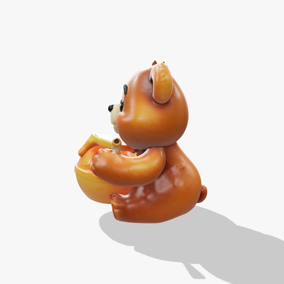 Adorable Bear with Honey Pot D Model Pack