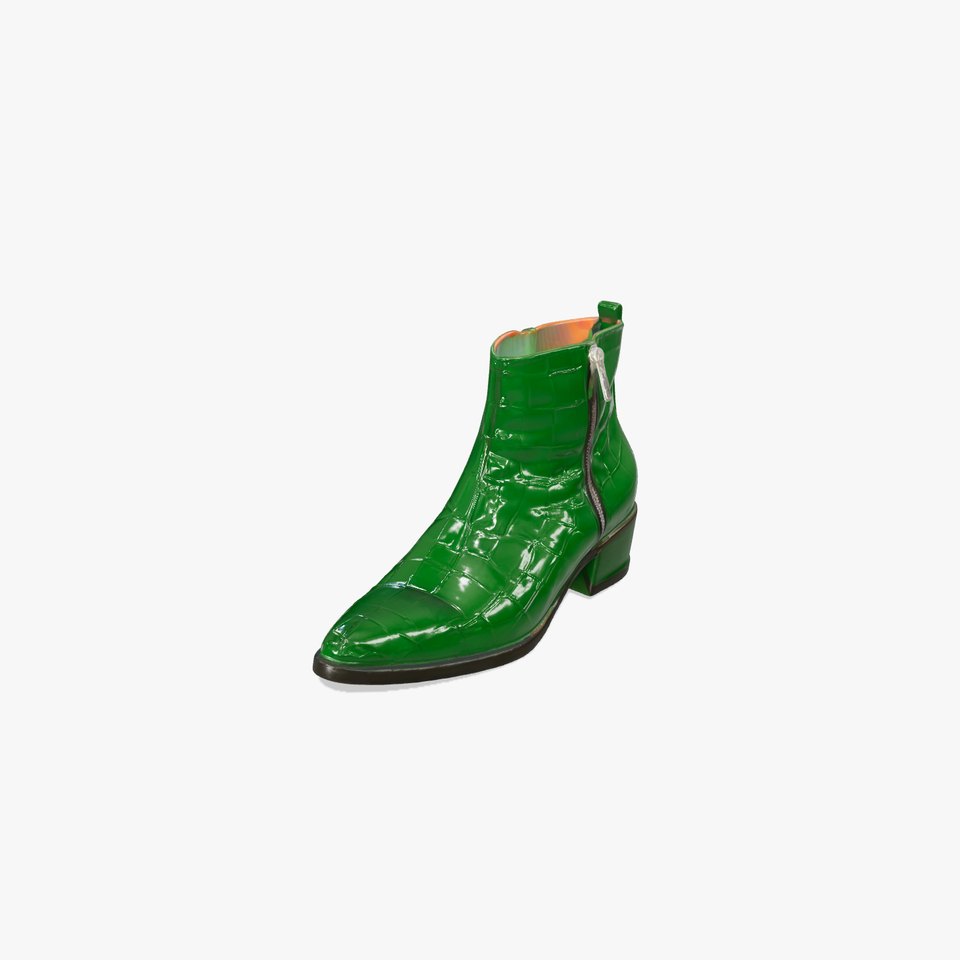 Elegant Green Croc Pattern Ankle Boot D Model Pack