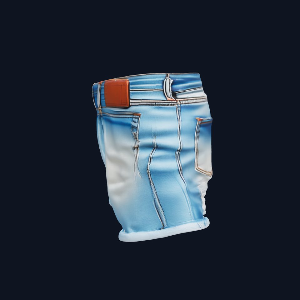 Denim Shorts Model Pack with Ripped Detail and Rolled Hem