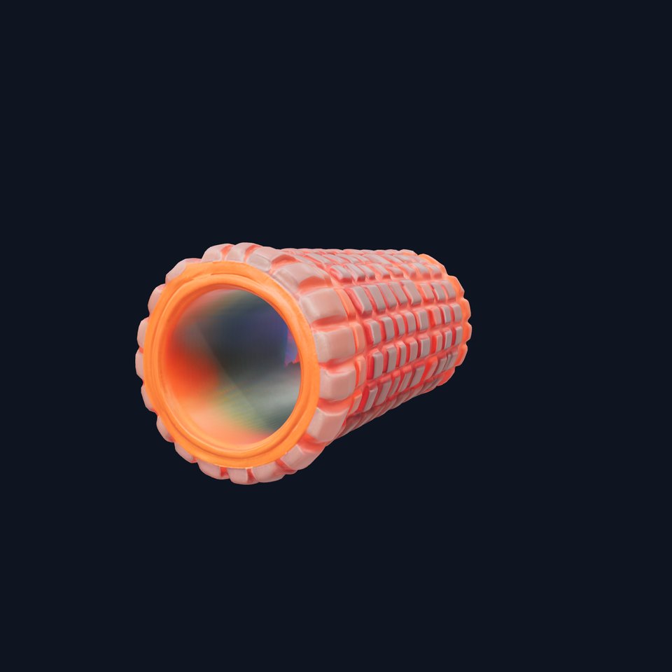 Textured Foam Roller Model Pack with Detailed Surface