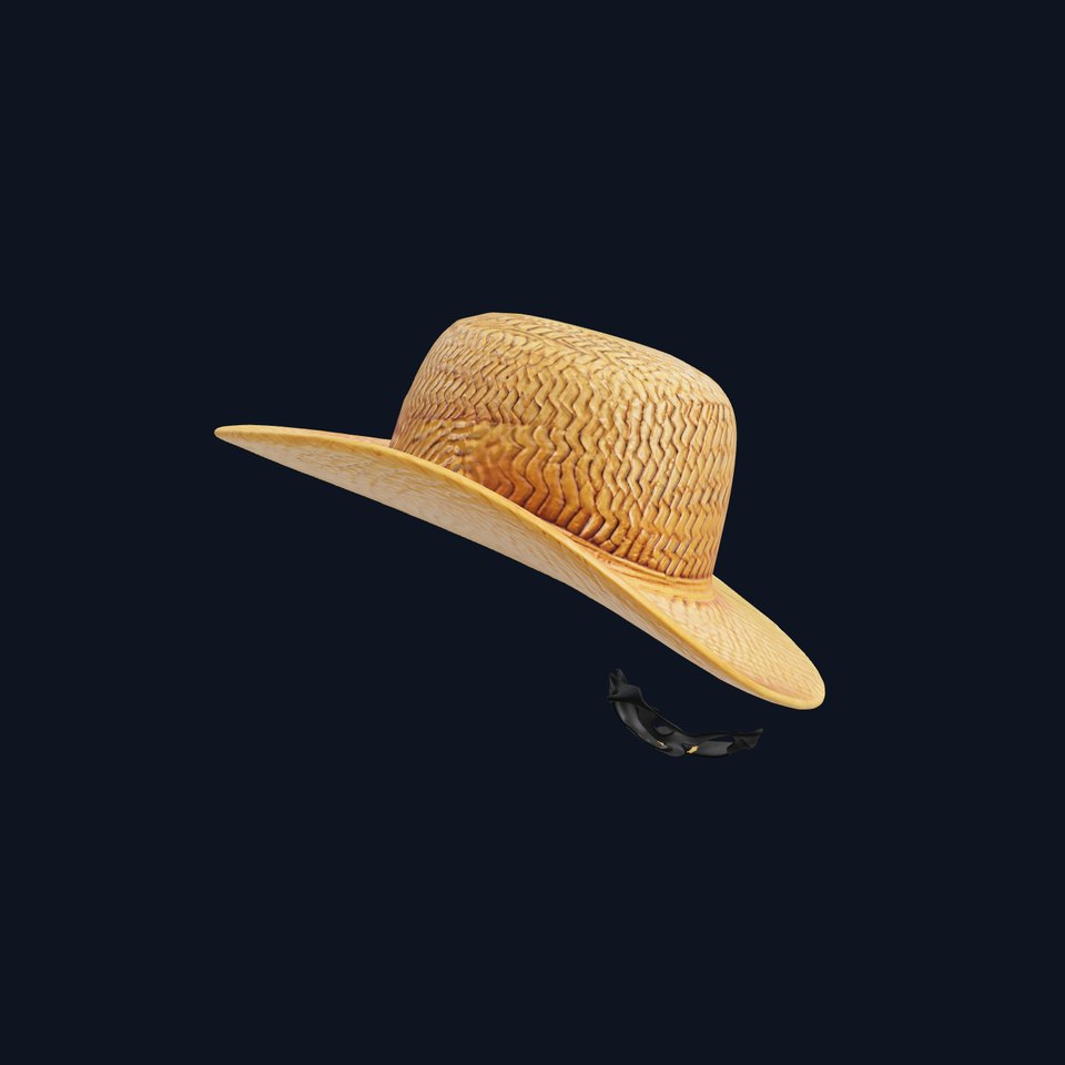 Straw Hat Model Pack with Detailed Weave Design