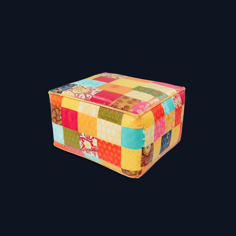Colorful Patchwork Ottoman Model Pack