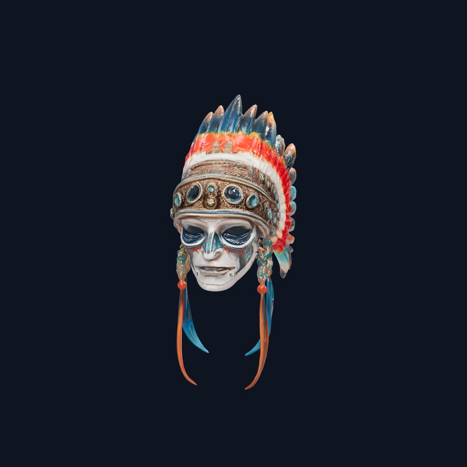 Tribal Feathered Mask D Model Pack