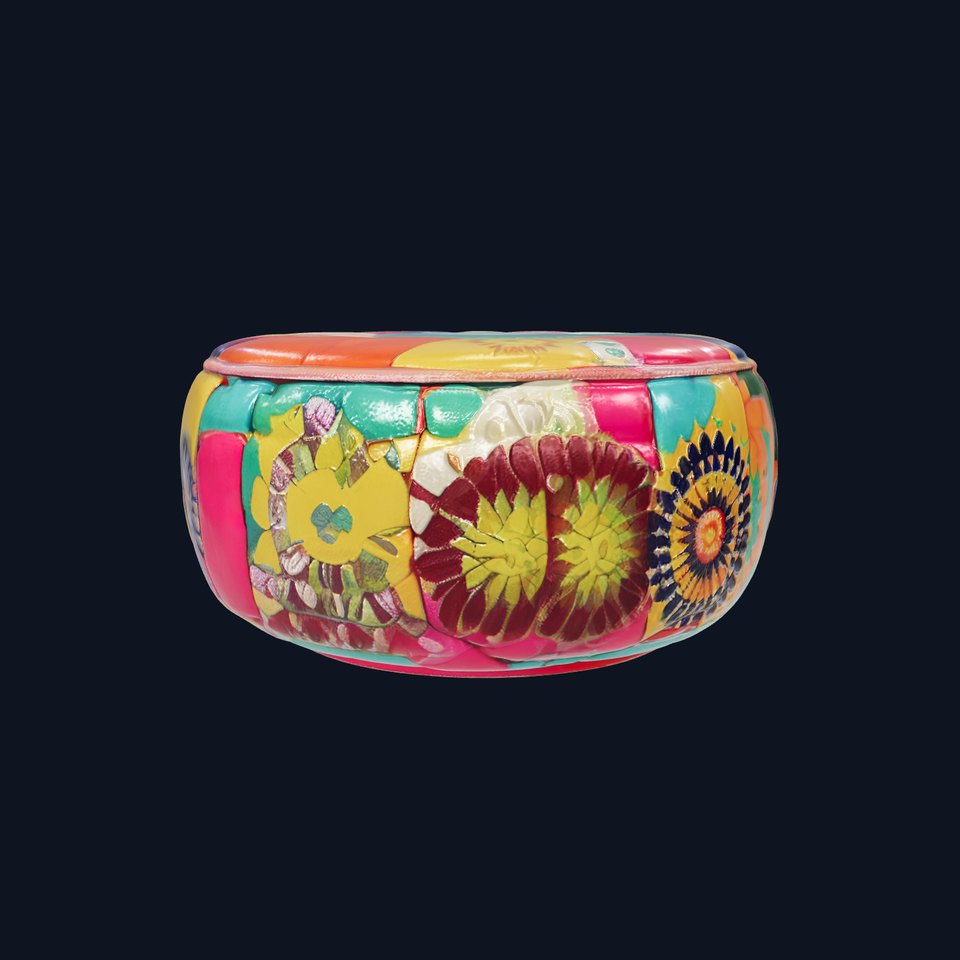 Colorful Ottoman Pouf Model Pack