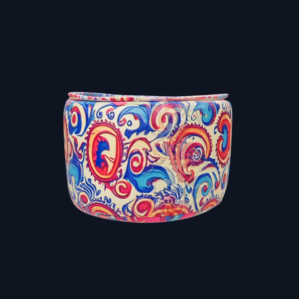 Vibrant Ottoman Model Pack with Detailed Fabric Design