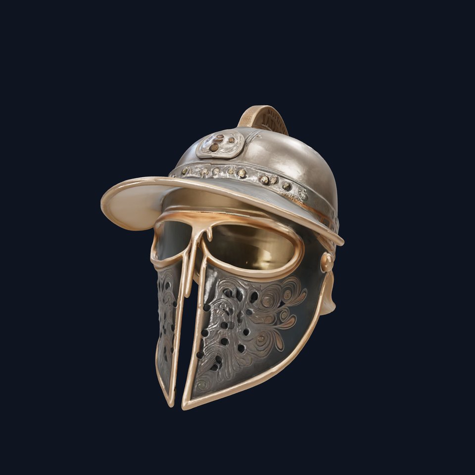 Roman Gladiator Helmet D Model Pack