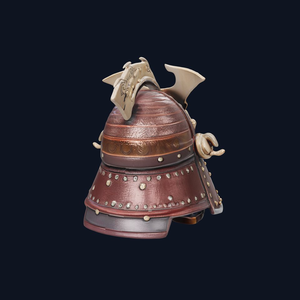 Samurai Helmet Model Pack with PBR Textures