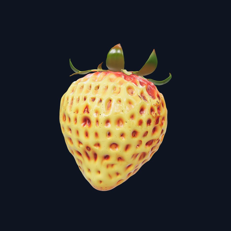 Yellow Strawberry Model Pack for Rendering and Gaming